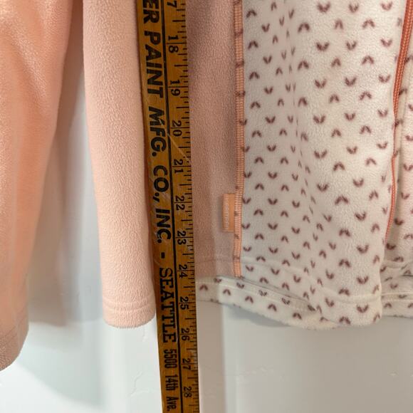 Kari Traa Women's Lus Fleece Jacket Full Zip Pattern Pink White Large - Picture 5 of 9